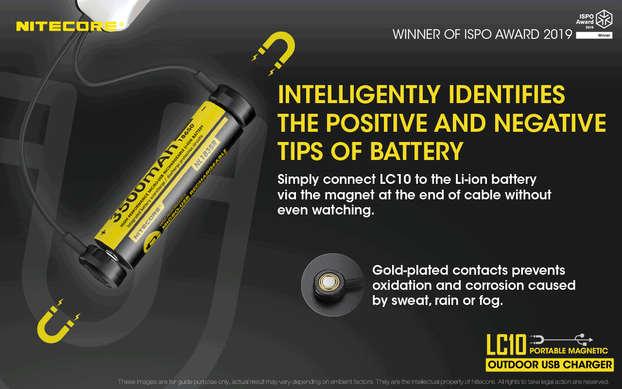 NITECORE PORTABLE MAGNETIC CHARGER (LC10)