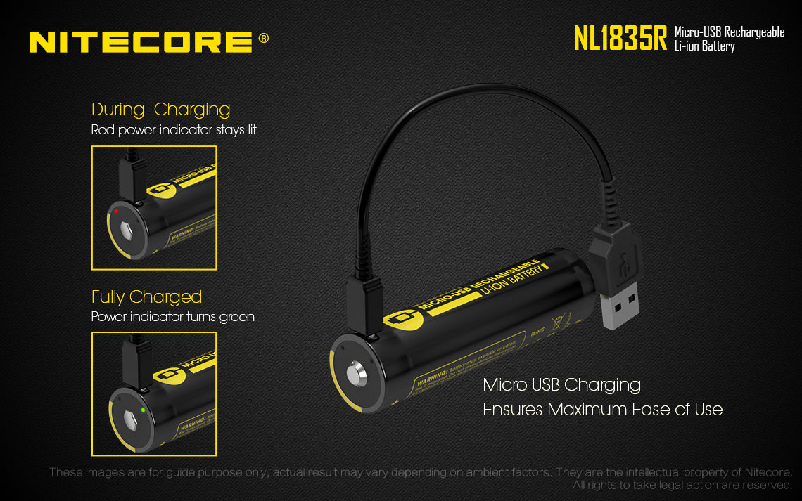 NITECORE 18650 RECHARGEABLE MICRO USB 3500MAH (NL1835R)