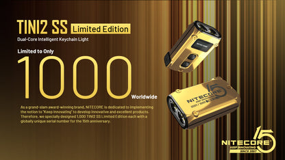 NITECORE 500 LUMENS STAINLESS STEEL GOLDEN GLOW LIMITED EDITION (TINI2SS)