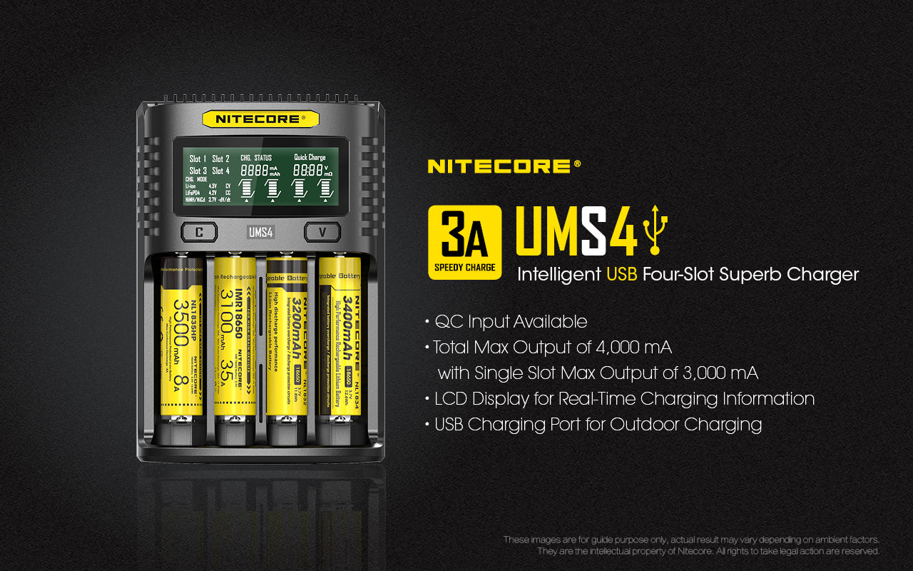 NITECORE INTELLIGENT USB 4-SLOT SUPERB CHARGER (UMS4)