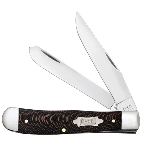 CASE KNIVES BLACK SYCAMORE WOOD TRAPPER